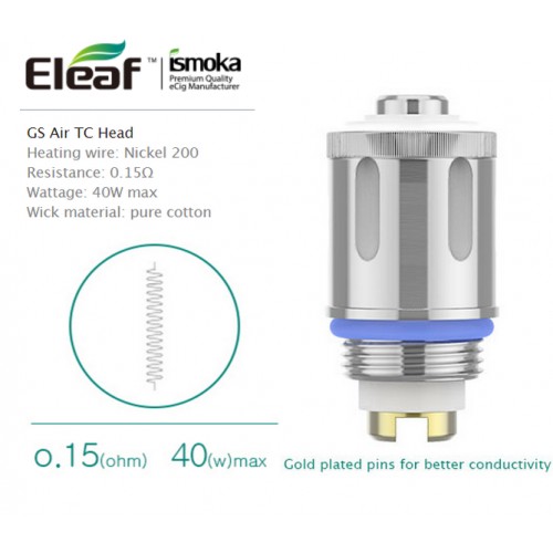 ELEAF GS Air Nickel 0.15Ω cotton MAS &amp; eGrip coils