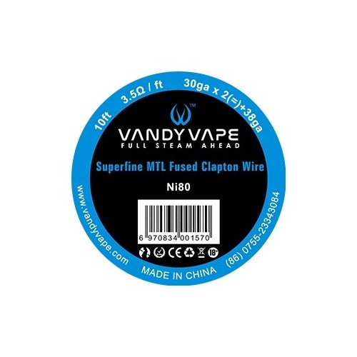 Vandy Vape 30-38 Superfine Fused Clapton Nichrome N80 wire Συρμα