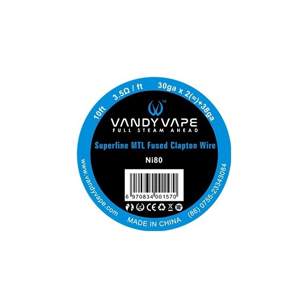 Vandy Vape Superfine Fused Clapton Nichrome N80 wire Συρμα 