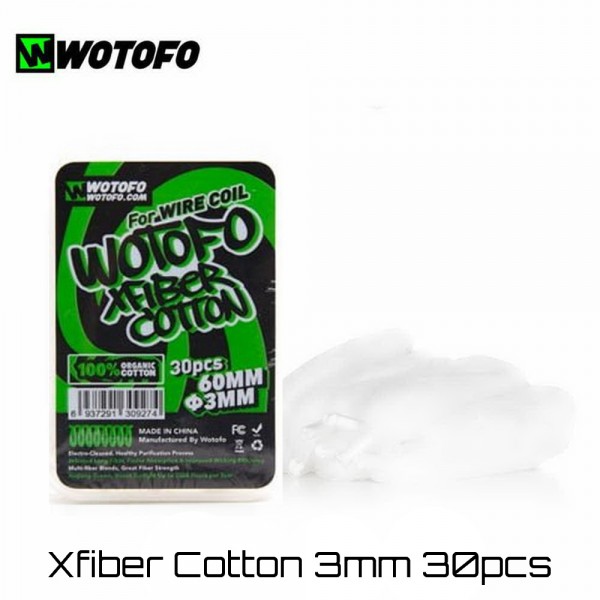 Wotofo Xfiber Cotton 3mm Οργανικο βαμβακι 30τμχ